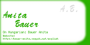 anita bauer business card